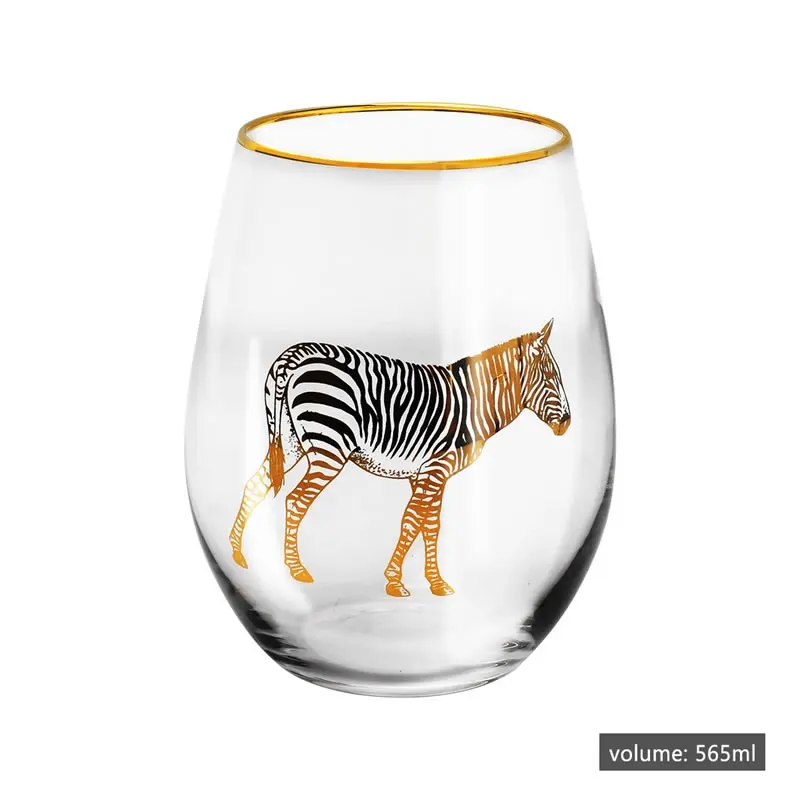 Upspirit 1 шт. Золотой животный стеклянный стакан пивная вода питьевые чашки Кофе Молоко чай Кружка Стакан креативный подарок бар аксессуары посуда для напитков - Цвет: Zebra