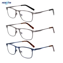

Henotin 3 Pack Metal Hinge Blue Light Blocking Computer Optometry Glasses For Men and Women Anti-Fatigue HD Reading Eyeglasses