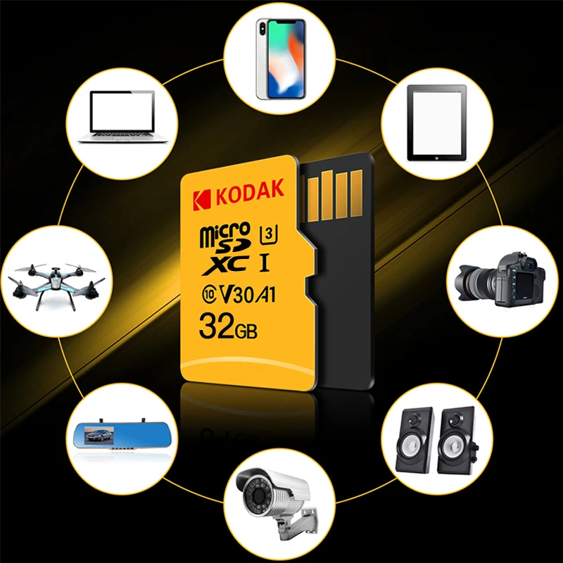 Kodak Micro sd 256 ГБ 128 карта 64 Гб U3 32 памяти класс 10 UHS 1 флэш Microsd TF/sd s для планшета|Карты