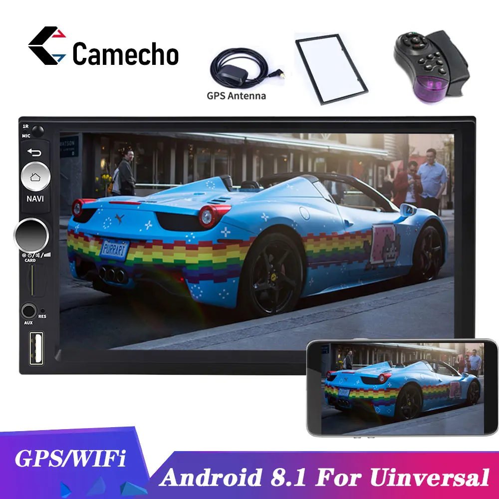 Camecho 2din автомобильное радио Android 8 1 GPS WiFi Автомобильный мультимедийный плеер Авто