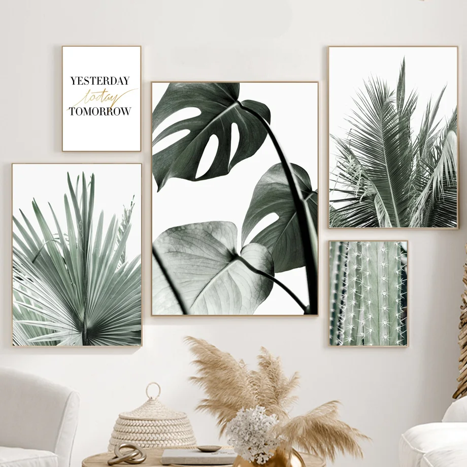 Waliicorners Monstera Banana Leaf Palm Giant Cactus Green Art Nordic Posters Wall Pictures For Living Room Decor 12 H7a7db673f2884bd3b98a5e2aded05a547