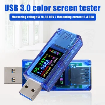 

AT34 USB Voltage Current Capacity Energy Power Testers USB3.0 IPS HD Color Screen Equivalent Impedance Temperature Meter FKU66