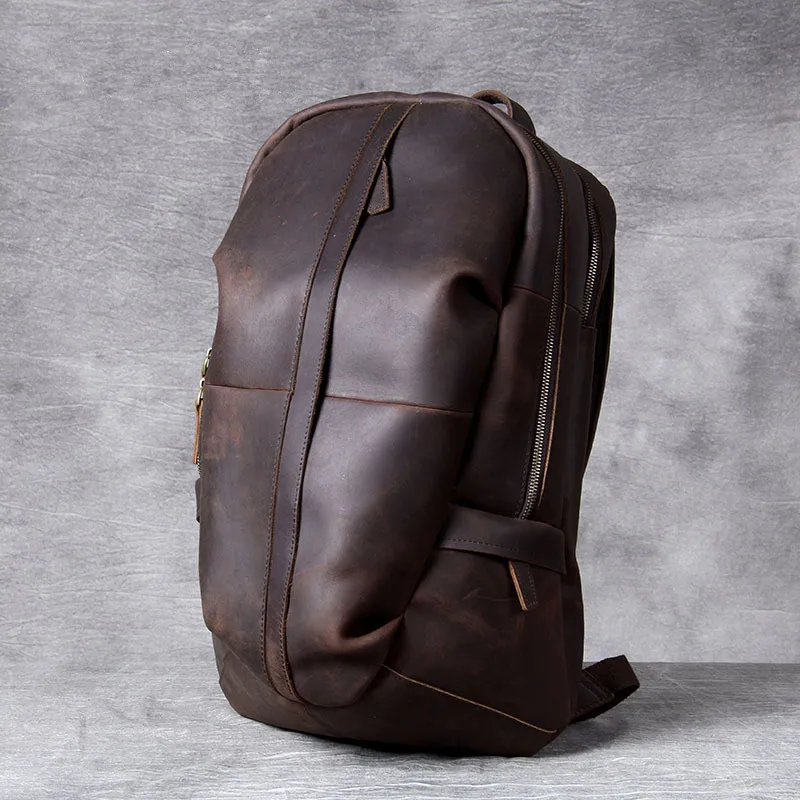 

Simple retro Genuine leather men's backpack new natural leather personality large capacity computer bag daily leisure travel bag