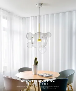 

Molecular Pendant Lights Ball Lustre Art Head Led Living Room Hanging Lamp Loft Reading Decor Living Room Bedroom Light Fixtures
