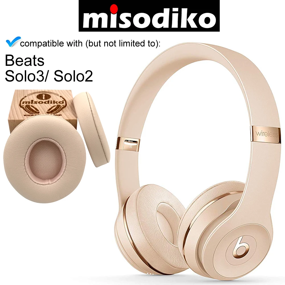 Misodiko наушники-амбушюры Комплект подушек для Beats by Dre Solo 3, Solo 2 проводные/беспроводные Накладные наушники, сменные амбушюры
