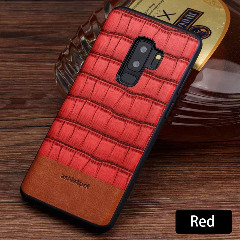 Red Чехол для телефона чехол s для samsung Galaxy S7 S8 S9 S10 плюс A20 A30 A50 A70 для карт и узором «крокодиловая кожа» для Note 8, 9, 10, A5 A7 A8 J5 J7 чехол - Цвет: Red