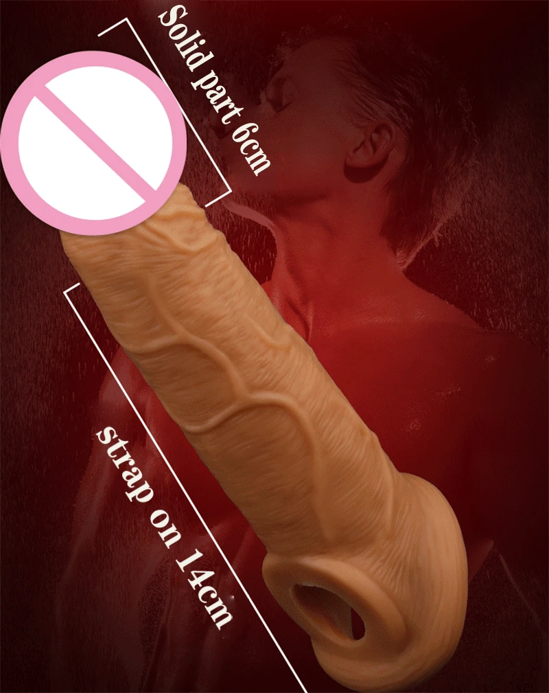 Silicone Men Penis Enlargement Sleeve Reusable Extend Thickening Condoms Male Dildo Extender Delay Dick Cock Sleeves | Красота и