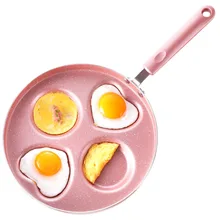 26 см 4 слота омлет сковороды яйцо в форме сердца плесень антипригарное для завтрака кухонная посуда для газовой плиты