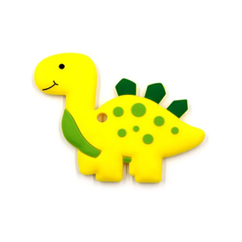 amazing  2019 Newborn Baby Teething Toys BPA Free Soft Silicone Animal Dinosaur Teethers With Pacifier Clip