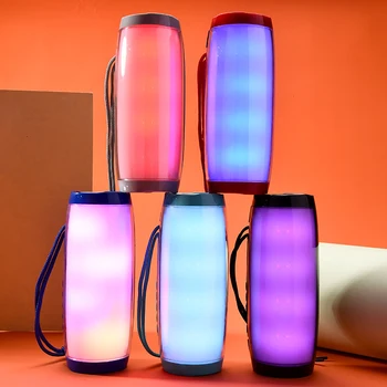 

Portable Speakers Bluetooth Column Wireless Bluetooth Speaker Powerful Outdoor Bass HIFI TF FM Radio with LED Flashing Light