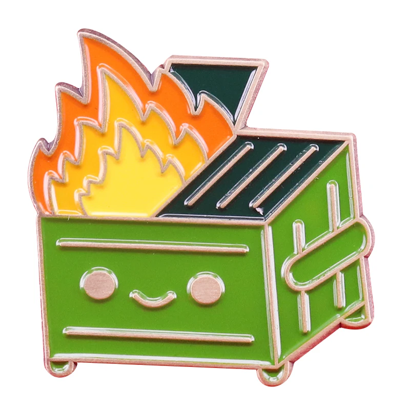 DZ750 Dumpster Fire Enamel Pin Brooch 