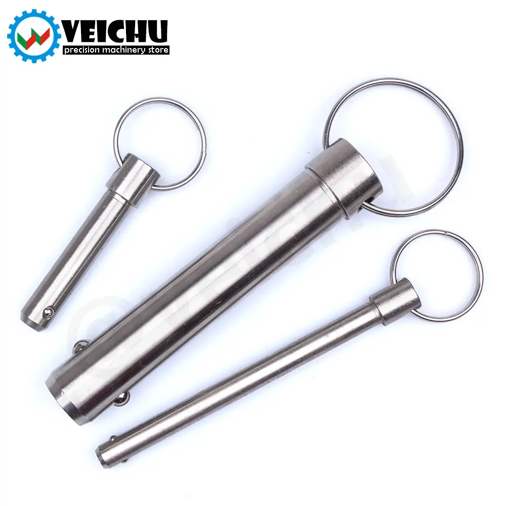 VCN114 1pcs 스프링 유형 신속하게 잠금 및 위치 지정을 위한 풀 링이 있는 모든 스테인레스 스틸 볼 잠금 핀