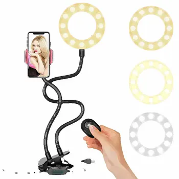 Billig Clip Auf Led Selfie Ring Licht Mit Handy Halter Dimmbare Machen Up Lampe Schreibtisch Tisch Lampe Foto Studio Für Live-Stream ZM831