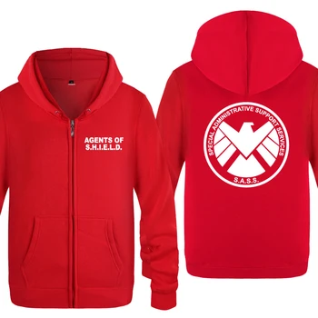 

Agents of S.H.I.E.L.D. SHIELD SASS Hoodies Men 2018 Men's Fleece Zipper Cardigans Hooded Sweatshirts