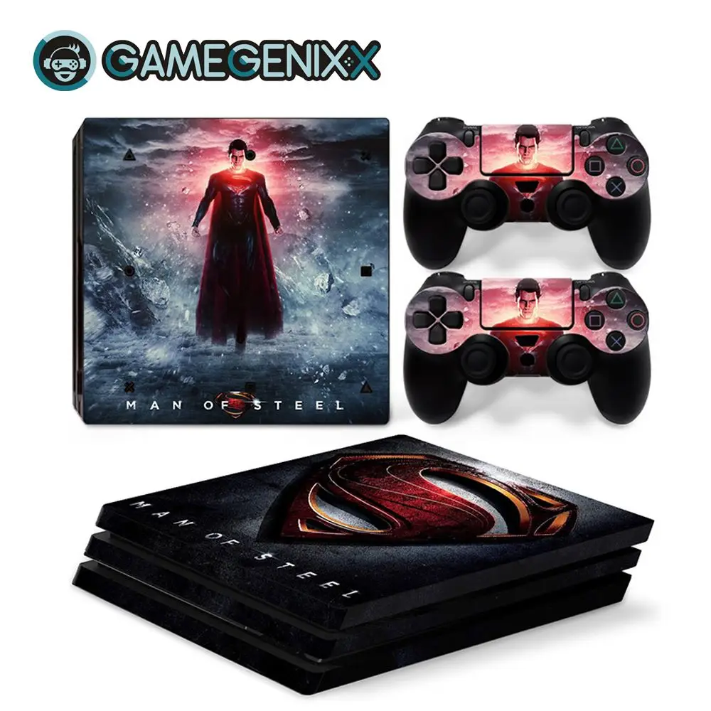 GAMEGENIXX Кожа Наклейка Защитная Наклейка Обложка для PS4 Pro консоли и 2 контроллеров-Супермен