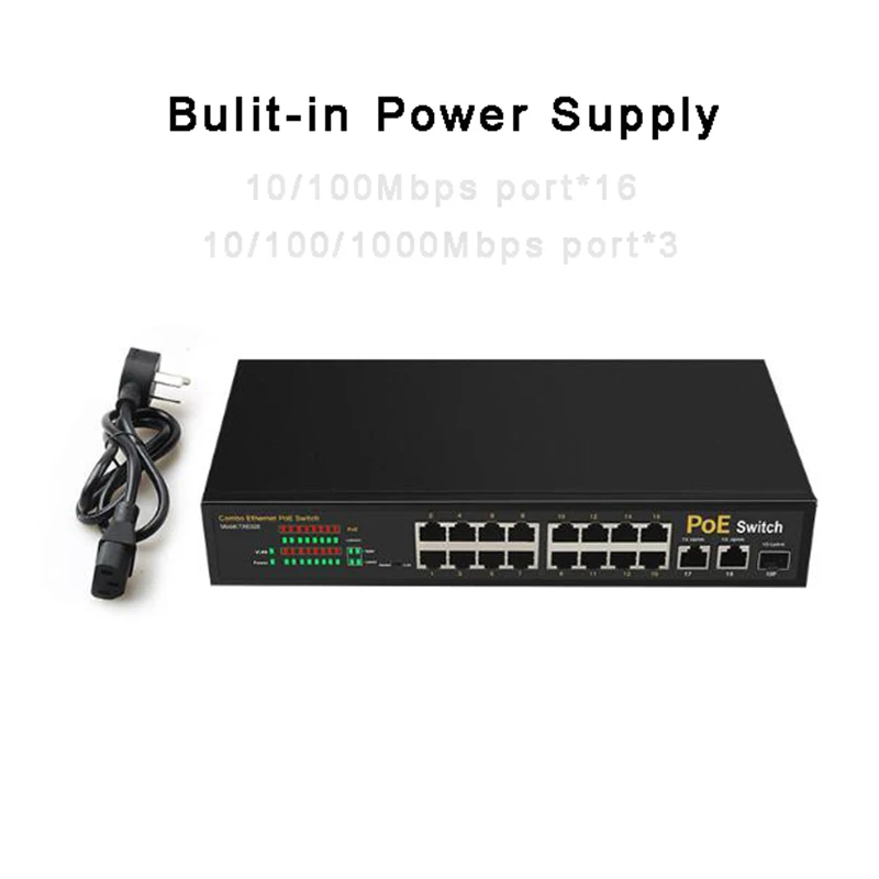 Коммутатор Ethernet Gigabit POE сетевой смарт переключатель для системы видеонаблюдения 2