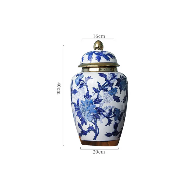 $US $44.99 Ceramic vases storage pots home blue and white porcelain pots living room TV cabinet decorations Chinese tea pots
