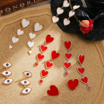 

VKME Bohemian large Drop Earrings For Women Geometric Crystal Metal Pearl Dangle Earring Fashion 2020 Jewelry