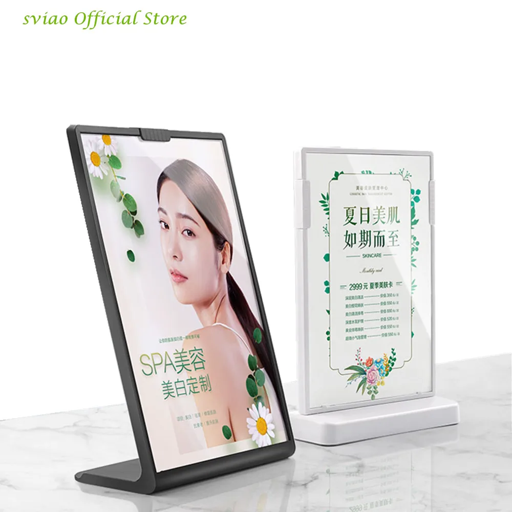 SVIAO A4 table card rack T-shaped double-sided menu display rack store information poster billboard