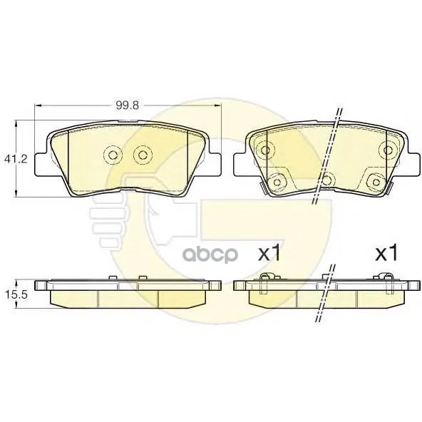 Колодки Тормозные Hyundai Solaris 10-/Sonata V(Nf) 05-/Kia Soul 09- Задние 6135375 Girling арт. 6135375