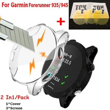 

3pcs/Lot Screen Protectors Film For Garmin Forerunner 945/935 Cover Clear TPU Plating Protector Case for Garmin Forerunner Watch