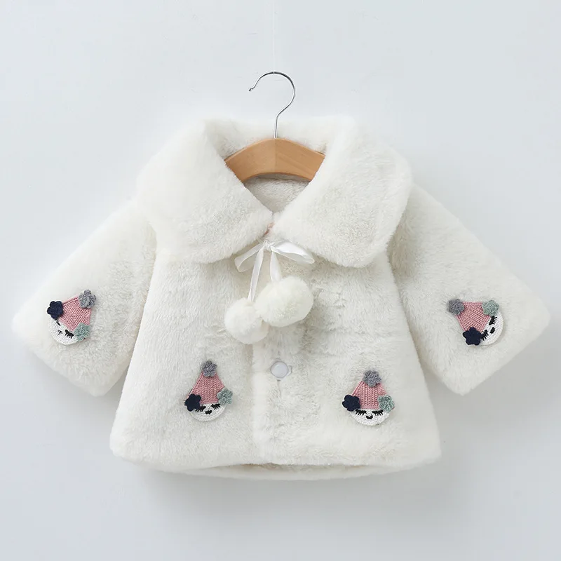 CYSINCOS, детское осенне-зимнее меховое пальто с шалью одежда принцессы для девочек милые аксессуары, жилет для маленьких девочек Детская накидка на плечо, пальто - Цвет: white 2