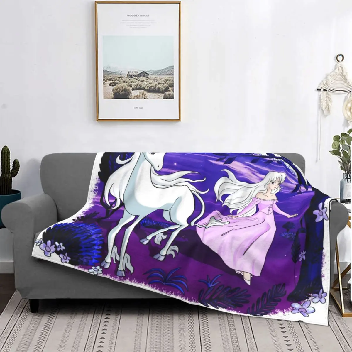 The Last Unicorn Lady Amalthea Blanket Coral Fleece Plush Textile Decor the-last-unicorn-lady-amalthea-blanket-coral-fleece-plush-textile-decor