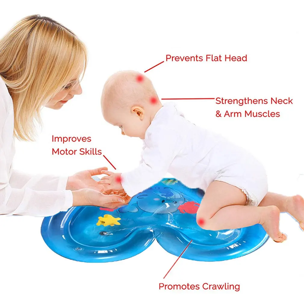 Baby Inflatable Water Pad heart shape fun activity game center sensory stimulation sports skills baby belly time game Toys Gift