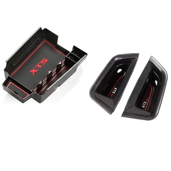 

1 Pcs Center Console Armrest Secondary Box Console Storage Tray & 1 Pcs Front Side Door Armrest Storage Box Holder