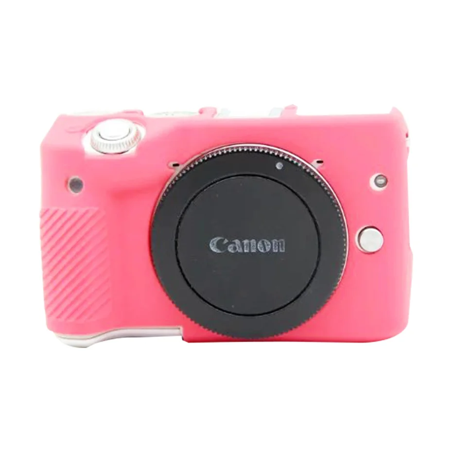 Rose Мягкий силиконовый чехол FOTOFLY для камеры Canon EOS M3, цветной резиновый защитный чехол для камеры Canon M 3, аксессуары для камеры - Цвет: Rose
