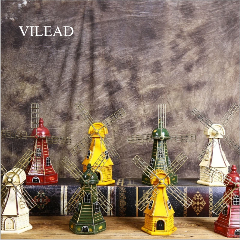 

VILEAD 23cm 28cm Resin Windmill Figurines Nordic Retro Nostalgic Decoration Creative Home Living Room Shop Porch Decoration Gift