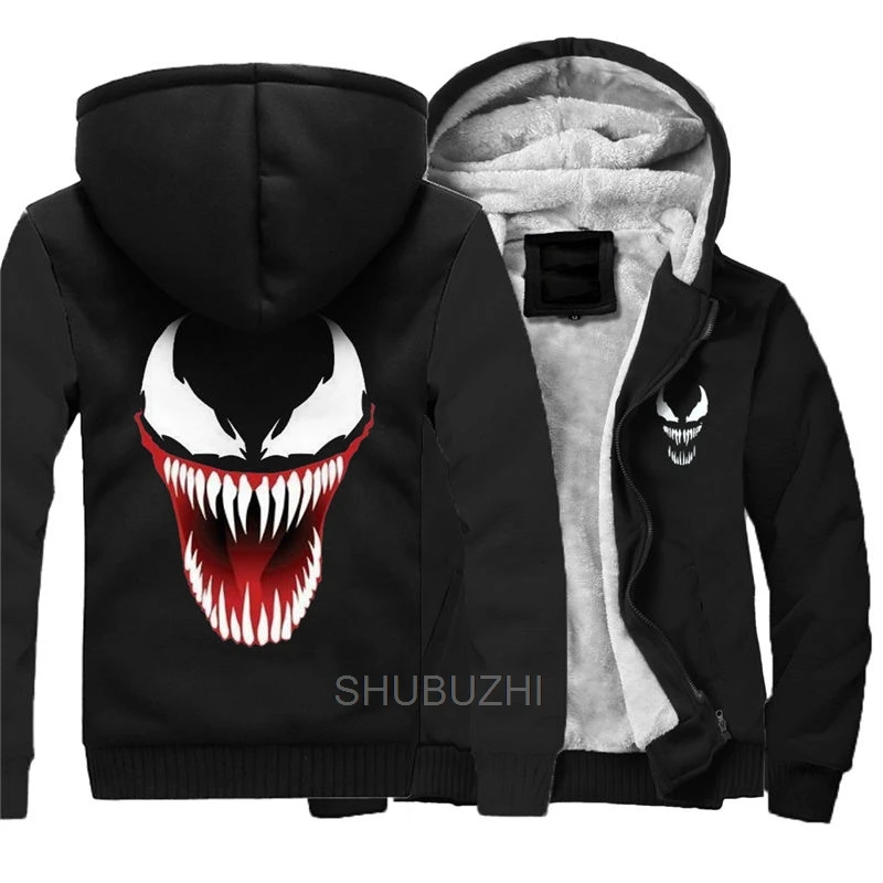 Venom толстовки куртка Зимний пуловер супергерой Человек пальто для мужчин шерстяная подкладка флис унисекс Venom кофты 010 - Цвет: same as picture