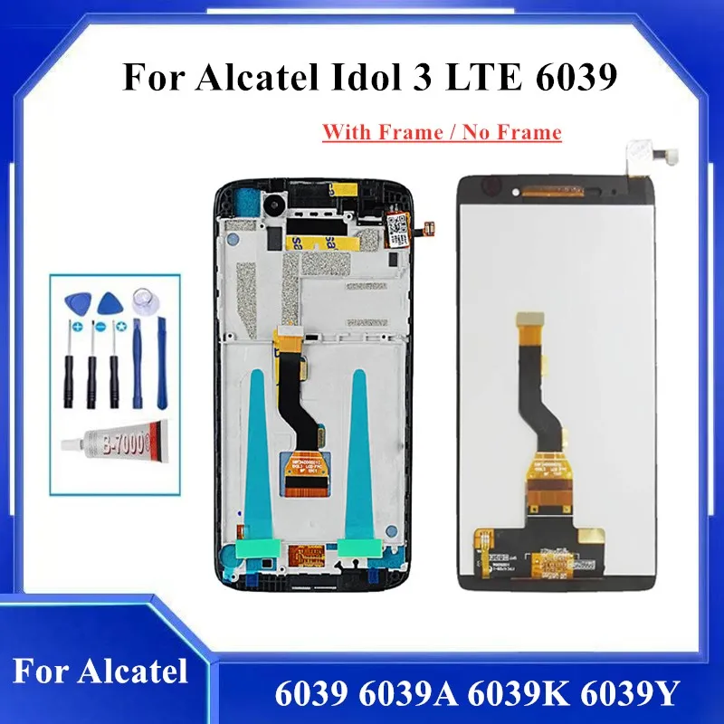 ЖК-дисплей с тачскрином в сборе для Alcatel one touch idol 3 OT6039 6039 экран 4 7 дюйма 100%