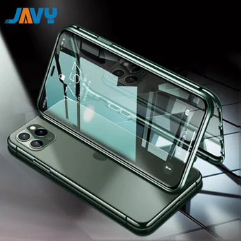 

Metal Magnetic Case for iphone X XR XS 11 pro max + Tempered Glass Magnet Case Cover For iphone 8 7 6 6S plus
