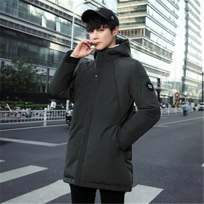 Повседневная одежда, парка Hombre Roupas Winterjas Heren, базовые куртки, зимняя пуховая куртка, модная однотонная мужская куртка, Harajuku больших размеров