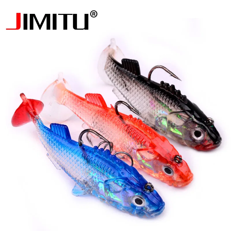  JIMITU Silicone bait 76mm 15.7g leurre souple shad soft lure Wobbler swim Lead Plating fish fishing