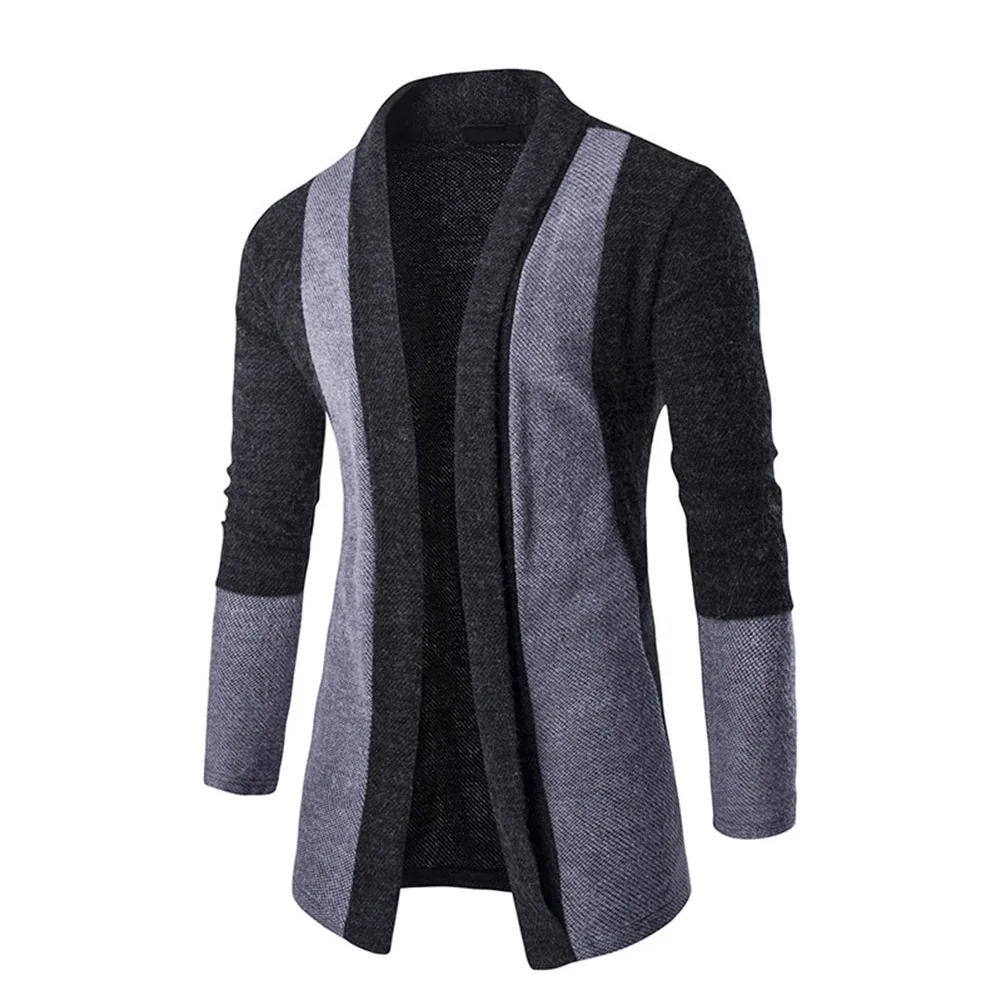 Темно-серый Мода горячая распродажа новые осенние Baitao горячие мужчины Slim Fit длинный рукав вязаный кардиган куртка повседневное вязаное пальто кардиган A66 - Цвет: Темно-серый