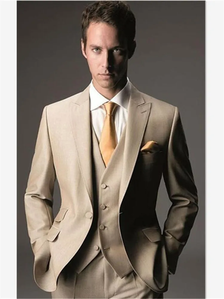 Мужской костюм на одной пуговице, костюм Traje Hombre, Homme, жених, смокинг с лацканами с острыми углами, мужские лучшие мужские свадебные костюмы(пиджак+ брюки+ жилет - Цвет: Picture style