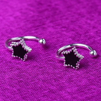 

925 Sterling Silver Star ear cuff clip on earrings For Women Wedding Jewelry Female pendientes mujer moda aretes de mujer eh018