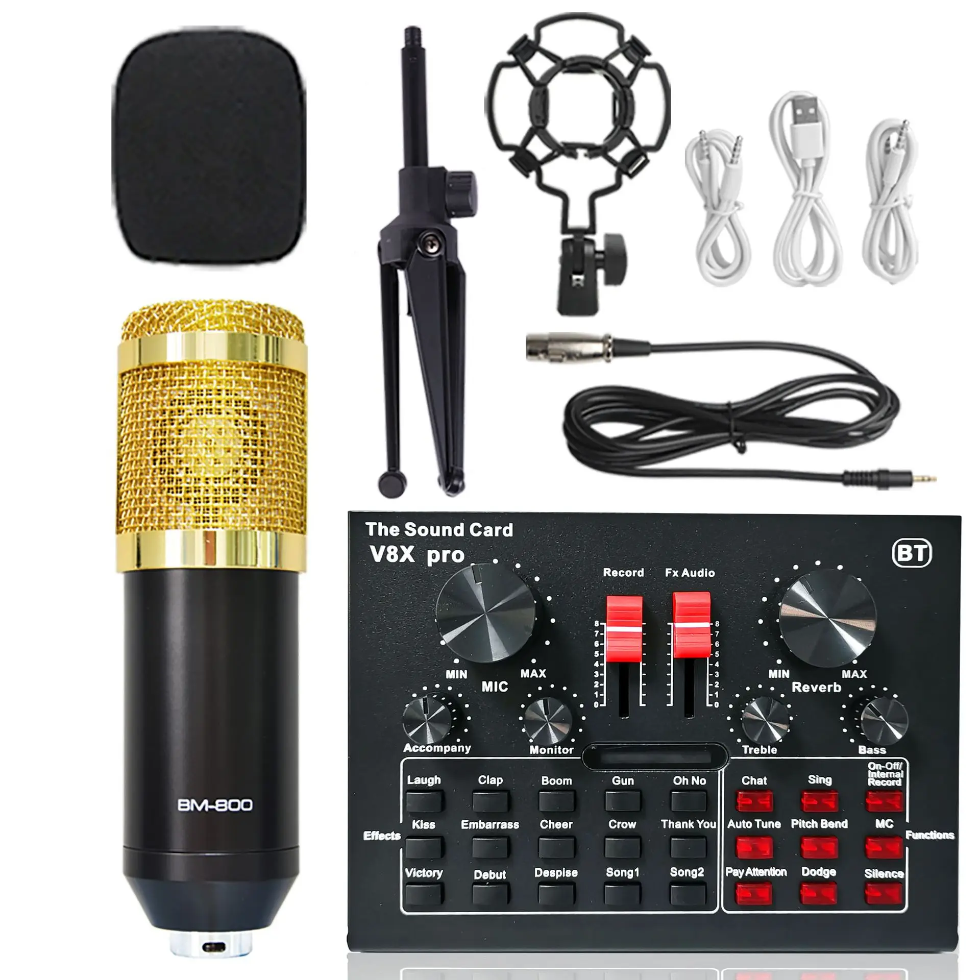 1 セット Upod プロフェッショナル外部サウンドカードマイク 48V USB 1 セット Upod プロフェッショナル外部サウンドカードマイク 48V