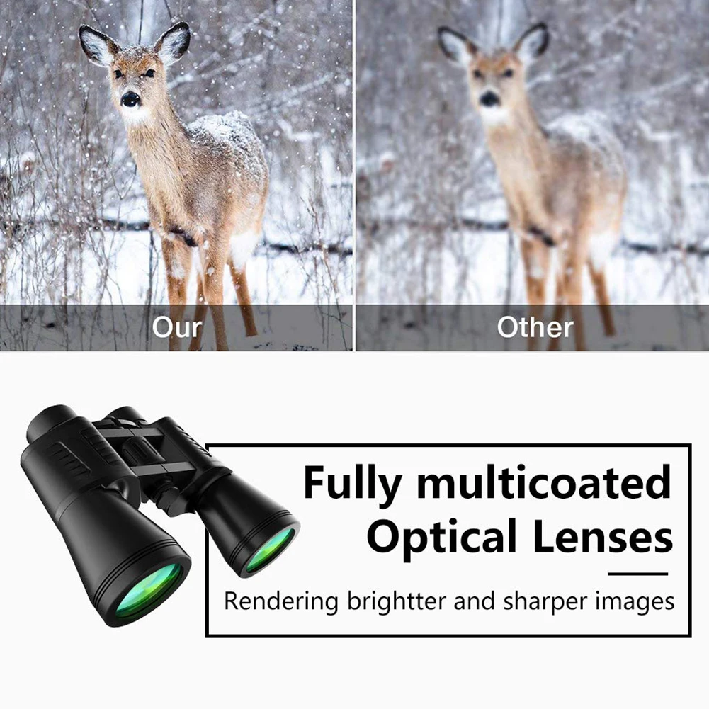 

Outdoor Night Vision Durable Handheld Bird Watching Compact Camping Binoculars 12x50 Magnifying Optical Telescope Travel