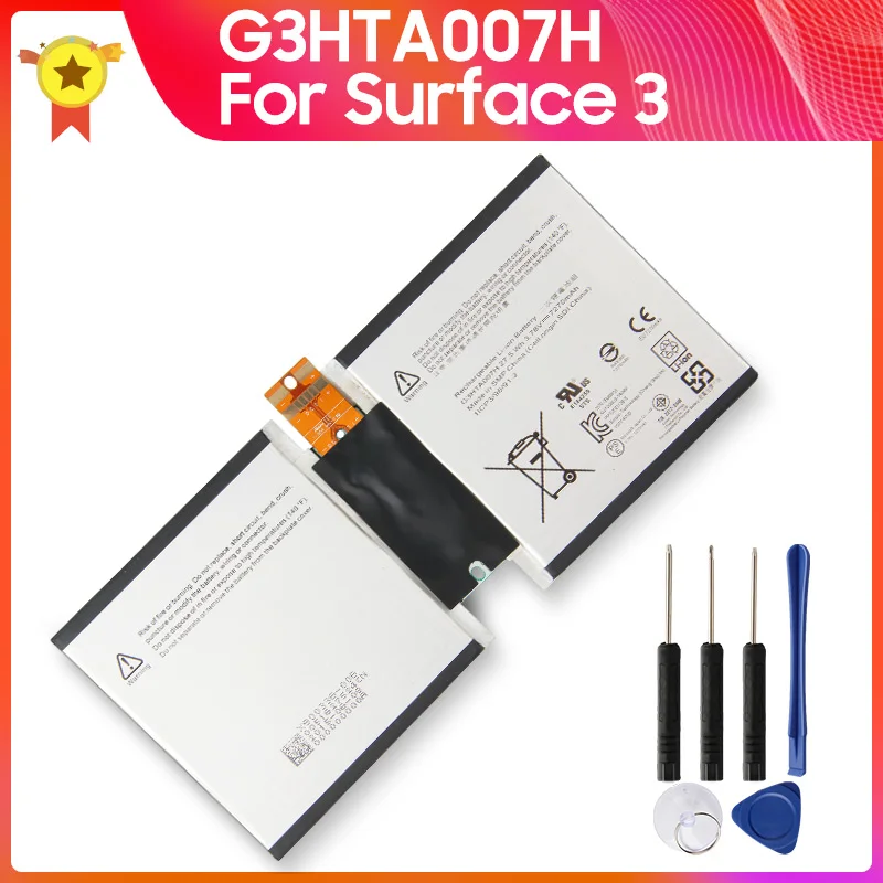 

Authentic Replacement Battery for Microsoft Surface 3 1645 Surface3 G3HTA003H G3HTA004H Quality Product +tools 7270mAh