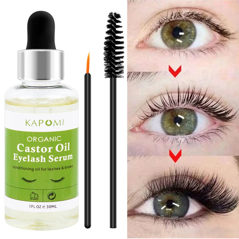 Natural Castor Oil Eyelashes Growth Essential Thick Longer Nourishing Enhancer Lash Eyebrow Hair Liquid Serum | Красота и здоровье
