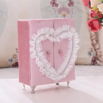 

Mini Velvet Closet Jewelry Storage Box Organizer For Earrings Rings Necklace
