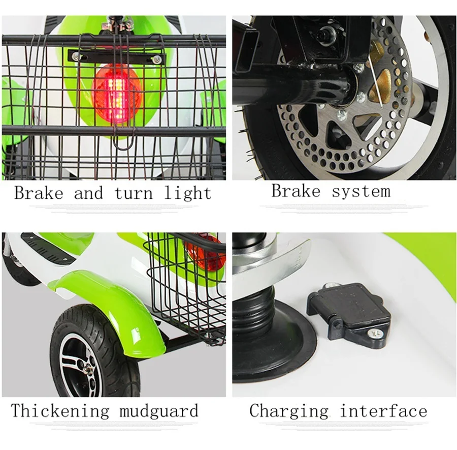 Electric Tricycle Bike Three Wheels Electric Scooters 6.5 Inch 48V 500W Portable 3 Wheel Electric Scooter Adults (20)