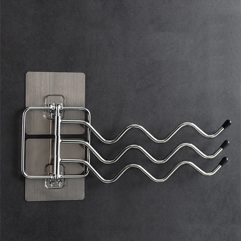 XUNSHINI Multi-bar Rotating Towel Rack Punch-free 180 Degree Rotating Rack Stainless steel bathroom Towel Bath
