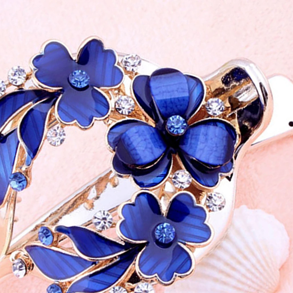 Lady Floral Hair Clip Zircon Casual Thick Hair Pin Clamp Crab Barrette Updo Tool Women Rhinestones Small Flower Hair clips