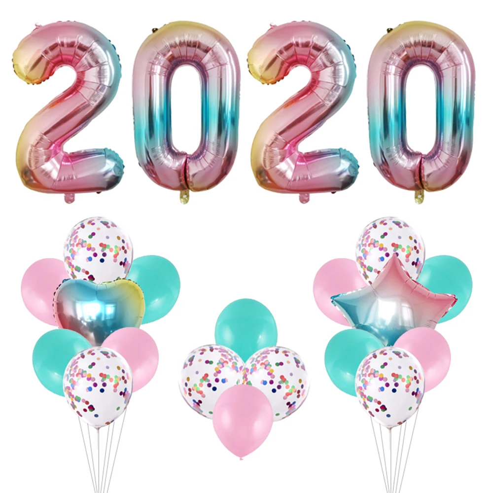 32/40 дюймовые надувные шары из алюминиевой фольги 2020 воздушные с цифрами новым