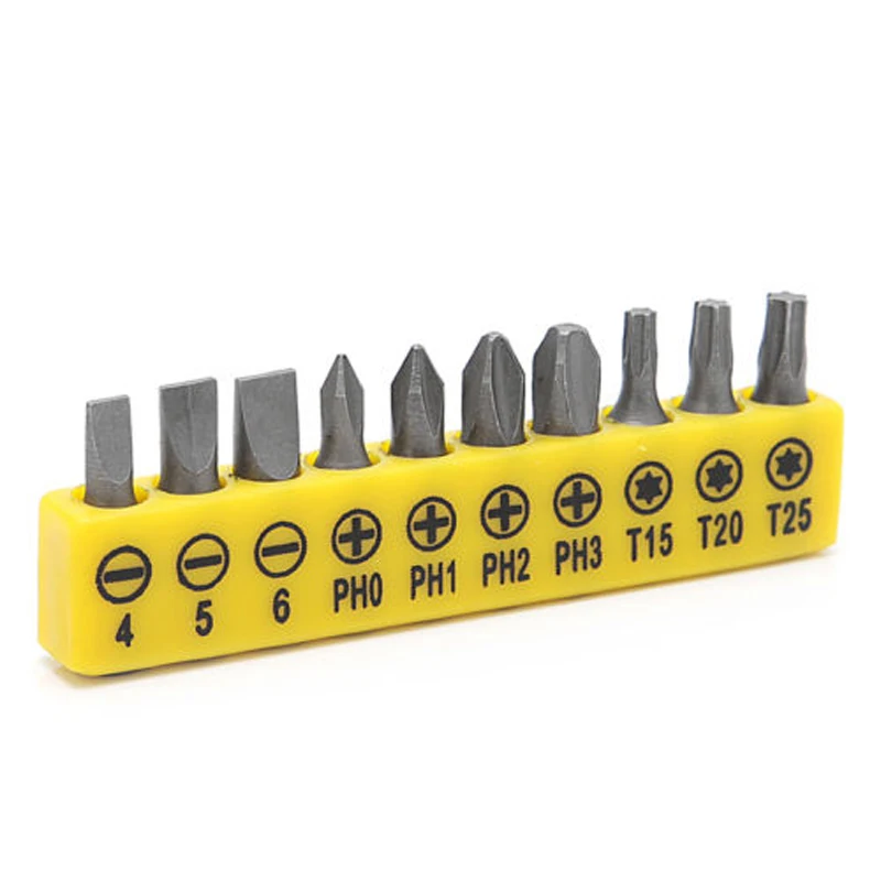 DWZ 10 in 1 Angle Head L-shaped Twin Wrench Driver Torx Flat Socket Screwdriver Bit