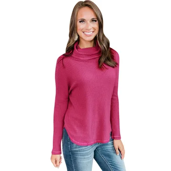 

2019 New Spring Autumn plus size tops women long sleeve sweater fashion ladies pullovers solid colors cotton casual sweater